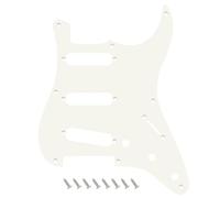 Banworks Vintage Original 56s-59s' 8-Hole Strat Pickguard 1.5mm/0.059inch Thickness Straight Edge 1 Ply ST SSS Scratch Plate for USA/Mexican Vintage Style Standard Stratocaster JT/HB-21 Vintage White