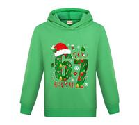 Banxidi Christmas 67 Kids Hoodies,Six Seven Christmas Hat Theme Fashion Print Sweatshirt, Comfortable Soft Fabric, Boys Girls Holiday Essential Green