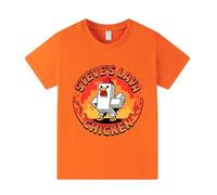 Banxidi Lava Chicken Girls Boys T-Shirts Kids Tops 100% Cotton for 1-11 Years Orange