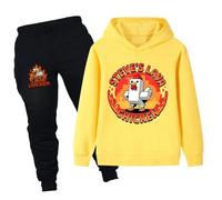 Banxidi Lava Chicken Girls Boys Tracksuit Kids Hoodie+pants Comfort 2-Piece Set For 2-13 Years