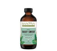 Banyan Botanicals Daily Swish Mint - Organic Ayurvedic Oil Pulling Mouthwash with Coconut Oil - for Oral Health, Detoxification, Healthy Teeth, & Gums* - 8oz - Non GMO Sustainably Sourced Vegan