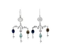 Banyan Sterling Silver Gemstone Statement Earrings