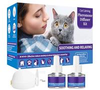 Banydoll Cat Pheromone Diffuser - Calming Plug-in for Relaxation, Cat Calming Diffuser Kit with 1Diffuser + 2 Refill 48ml Vials for 60 Days of Comfort