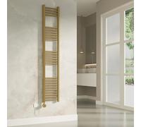 Banyetti Aureli Brushed Brass Electric Ladder Towel Rail Radiator - 1600mm x 300mm