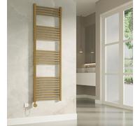 Banyetti Aureli Brushed Brass Electric Ladder Towel Rail Radiator - 1600mm x 500mm