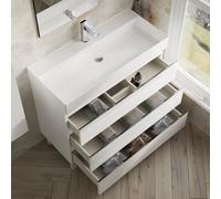 Banyetti Vatilla 1000mm Floorstanding Vanity with Veneto 1 TH Basin-Gloss White Banyetti White