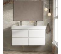 Banyetti Vatilla 1200mm Wall Hung Vanity Unit with Veneto 2TH Basin-Gloss White Banyetti White