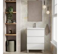 Banyetti Vatilla 600mm Floorstanding Vanity Unit With Lira Basin - Gloss White