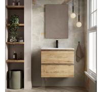 Banyetti Vatilla 600mm Wall Hung Basin Unit With Lira Basin - Ostippo Oak