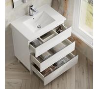 Banyetti Vatilla 700mm Floorstanding Vanity Unit with Lira Basin-Gloss White Banyetti White