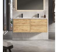 Banyetti Venti 1200mm Wall Hung Vanity Unit with Athena Basin - Ostippo Oak Banyetti Light Oak One Size