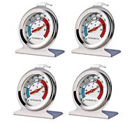 Banziaju 4 Pack Stainless Steel Dial Fridge Thermometer, Large Dial, -20 to 80°F, Analog Display, Refrigerator/Freezer Thermometer