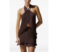 Baobab Lira pleated halterneck blouse - Brown XS-S-M-L