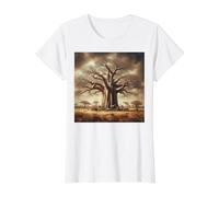 Baobab Tree Africa Madagascar Australia Adansonia Value Graphic T-Shirt, Women, White, XL