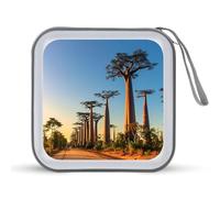 Baobab Trees at Sunset CD Case 40 Capacity Plastic DVD Storage Box Sleeves Zippered Wallet