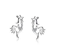 Baobei 925 Sterling Silver Zirconia Chinese Zodiac Signs Stud Earrings Cute Luckey birthday Animal Design for Women and Girls, Friendship Birthday Gift (chick earrings)