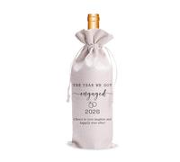 Baobeily The Year We Got Engaged 2026 Wine Bag - Engagement Gift for Couples, Newly Engaged Gifts for Her Him, Wedding Wine Bottle Bag, Engagement Party Decorations