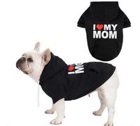 BAOBICUTE Dog Basic Hoodie Soft Dog Clothes Cold Weather Sweaters for Medium Large Dogs Cozy Fabric Warm Sweatshirt with Leash Hole for Boys (I Love My MOM, Large (20-35 lbs))