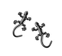 Baobiutin 3D Gecko Lizard Car Sticker, Black Metal, 2PCS, Universal Fit, Compatible with Car, Motorcycle & Scooter