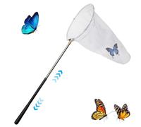 Baobiutin Butterfly Net with 11 Inch Ring 20 Inch Depth Stainless Steel Telescopic Handle Extends to 59 for Kids Adults - Butterfly Net