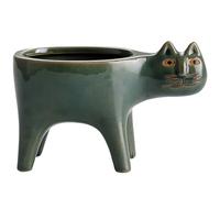 Baobiutin Succulent Plant Container Flowerpot Animal Plant Pot Ceramic Cat Shape Home Decoration Dark Green,Flowerpot,Succulent Plant Container,Ceramic Flowerpot