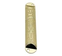 Baoblaze 10.6cm Door Mezuzah Case Front Door Decoration Zinc Alloy Home Blessing Handcrafted for Welcoming and Protection Multipurpose, Beige