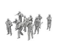 Baoblaze 10 Pieces Miniature Figurine Set Miniature Model Figurines Resin Soldiers Unpainted Figures With Display Ready Design suitable for games diorama scenes home display, 1/35 5CM Set Of 10
