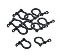 Baoblaze 10Pcs Buckles Bow Shackle Keychain Fasteners Heavy Duty DIY Bow Shape Load Clamp Chain Shackle for Pendants Handbag, black