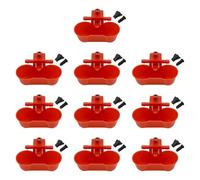 Baoblaze 10Pcs Chicken Waterer Poultry Feeder Farm Tools Water Dispenser Water Cups Easy to Install for Poultry Chick Coop Goose Quail, Red