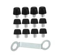 Baoblaze 12 Pieces Football Boot Studs Track Shoe Accessories Turf Replacement Football Studs with Double Ended Wrench for Competition, Black