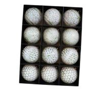 Baoblaze 12Pcs 8cm Christmas Ball Ornaments Xmas Tree Decoration for Home Party Lightweight Multifunctional Accessories Vintage Design, Green White