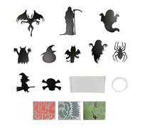 Baoblaze 12x Hanging Glow in The Dark Halloween Decorations Wall Decor Indoor Outdoor Luminous Ornaments for Living Room Haunted House, Black