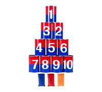 Baoblaze 13Pcs Carnival Party Bean Bag Toss Game Knockdown Can for Kids Adults Fun Sturdy Carnival Game for Party Easter Backyard Yard