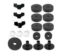 Baoblaze 18x Cymbal Stand Felts,Cymbal Replacement,Percussion Instrument,Professional,with Nuts,for Drum Set Cymbal Sleeves and Washer, gray