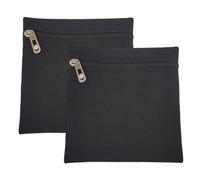 Baoblaze 2 Pieces Sew in Pocket with Zipper Clothes Inner Pockets Easy Installation Coat Inside Pockets Small Wallet for Hoodies Coats, Black