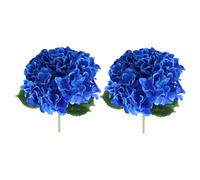 Baoblaze 2Pcs Flower Bouquet Real Touch Hydrangea Flower Valentines Day Gifts Lifelike Fake Hydrangeas Flower Arrangements for Wedding, Dark Blue