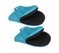 Baoblaze 2Pcs Mini Oven Mitts Oven Gloves with Hanging Loop Washable Oven Mitten Kitchen Gadgets Pot Holder for Microwave Grilling BBQ, Blue