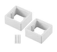 Baoblaze 2Pcs Single Socket Spacers Cable Box Heightening Pad with Screws 40mm Wall Plate Spacers for Office Bedroom Living Room Home, White