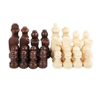 Baoblaze 32 Pieces Wooden Chess Pieces Chess Figures Puzzle Pieces Games Wood Chessmen Figurine Pieces for Indoor Home Party Beginners, 3inch