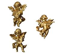 Baoblaze 3Pcs Creative Angel Statue Figurines Cherub Wall Sculpture Artwork Ornaments Resin Crafts Photo Props for Home Dining Room Shelf Office
