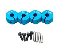 Baoblaze 4 Pieces Aluminum Alloy Wheel Hub Hex Adapter Accessory Mount Replacement Part Suitable for Remote Control Car Repair Law, 8mm Blue