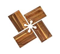 Baoblaze 4Pcs Appetizer Serving Plate Snack Serving Tray Portable Lightweight with Cup Holder Cheese Board for Party Hotel Fruits Nuts, Rectangle