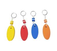 Baoblaze 4Pcs Floating Keychain Pendant Lightweight Marine Sailing Key Holder Oval Buoyant Keyring for Outdoor Sports Canoeing Surfing
