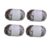 Baoblaze 4x Metallic T-shirt Yarn Polyester Yarn Polyester Thread Home Decor Yarn Knitting Yarn Set Crochet Bag Yarn for DIY Bags Rugs, Silver Gray