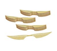 Baoblaze 50 Pieces Glitter Golden Wing Chocolate Decoration Wing Creative Golden Cupcake Toppers Hollow Chocolate Insert Card for Prom, style A