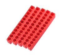 Baoblaze 5Pcs Hex Bit Organizer 12 Holes Tools Accessories Space Saving Red Flexible Versatile Secure Storage Impact Driver Bit Holder