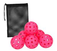 Baoblaze 6Pcs Pickleball Balls Pickle Balls Competition Ball Specifically Designed Training Pickleball Accessories for Tournament Play Indoor Outdoor, Pink