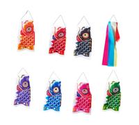 Baoblaze 7x Carp Banner Flags Japanese Carp Windsock Eyecatching Flags Hanging Decor for Izakaya Room Parties Backyard Lawn Patio, with Tassel