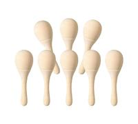 Baoblaze 8Pcs Wooden Maracas Hand Painted Maracas with Clear Sound Hand Percussion Rattles for Craft Decor Fiesta Baby Shower, S