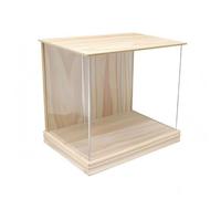 Baoblaze Acrylic Display Case Small Animal Breeder Habitat Enclosure Container Box With Clear Sides And Wood-Grain Top For Look Suitable for indoor pet care